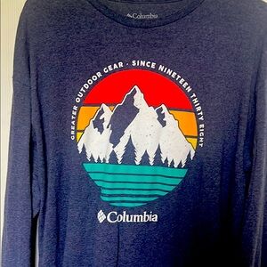 Columbia Men's Blue Graphic Shirt SZ LG